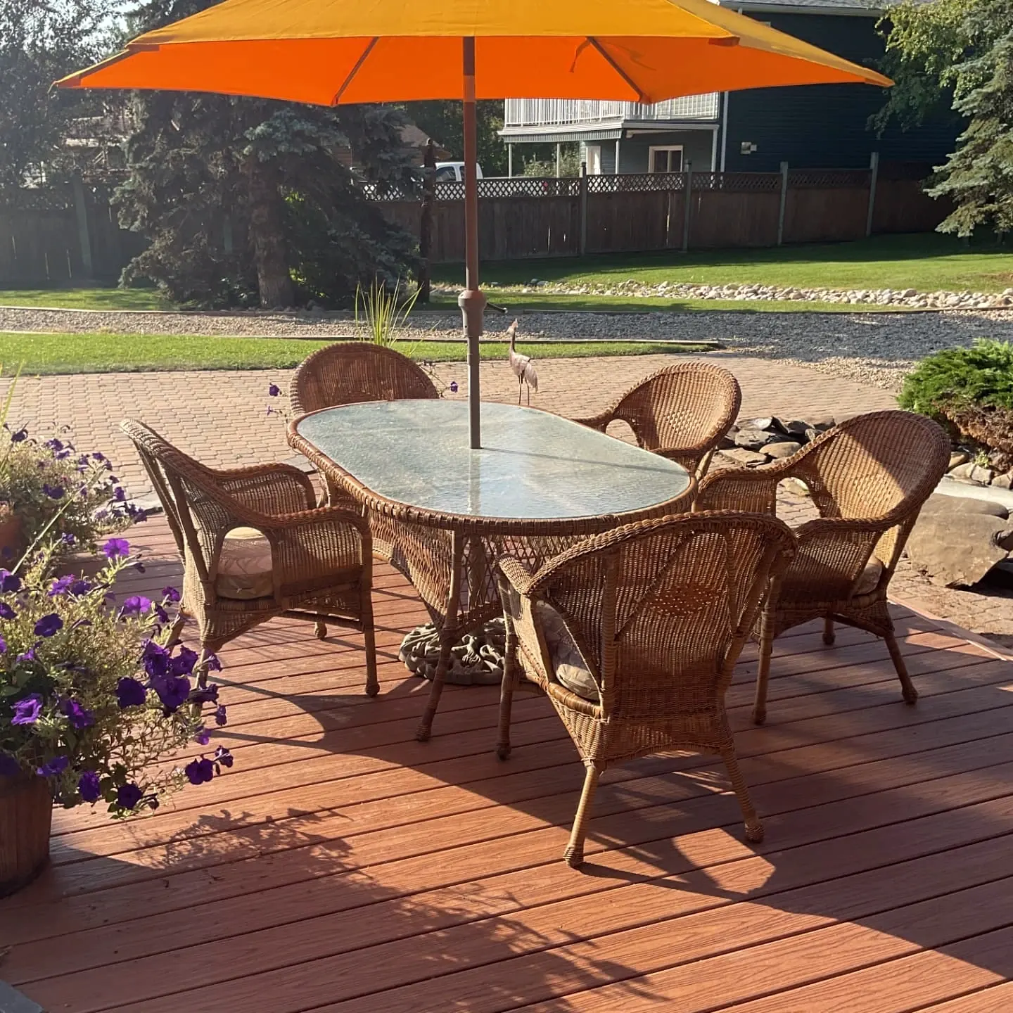 Patio set on the new Trex deck