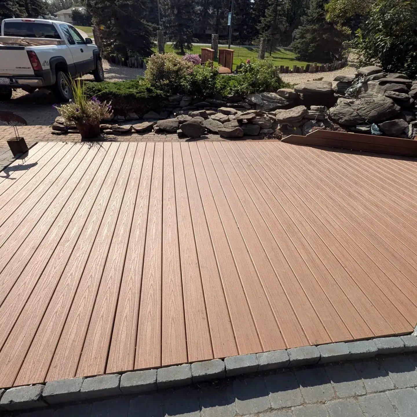Empty deck surface before the furniture went back