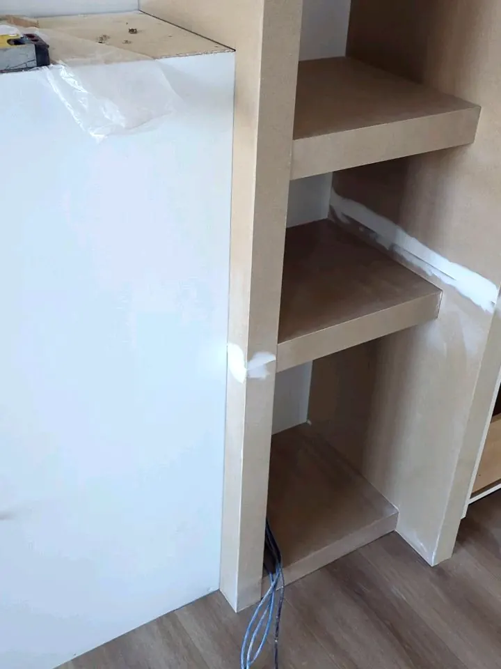 Built-in shelves and drawers, close-up